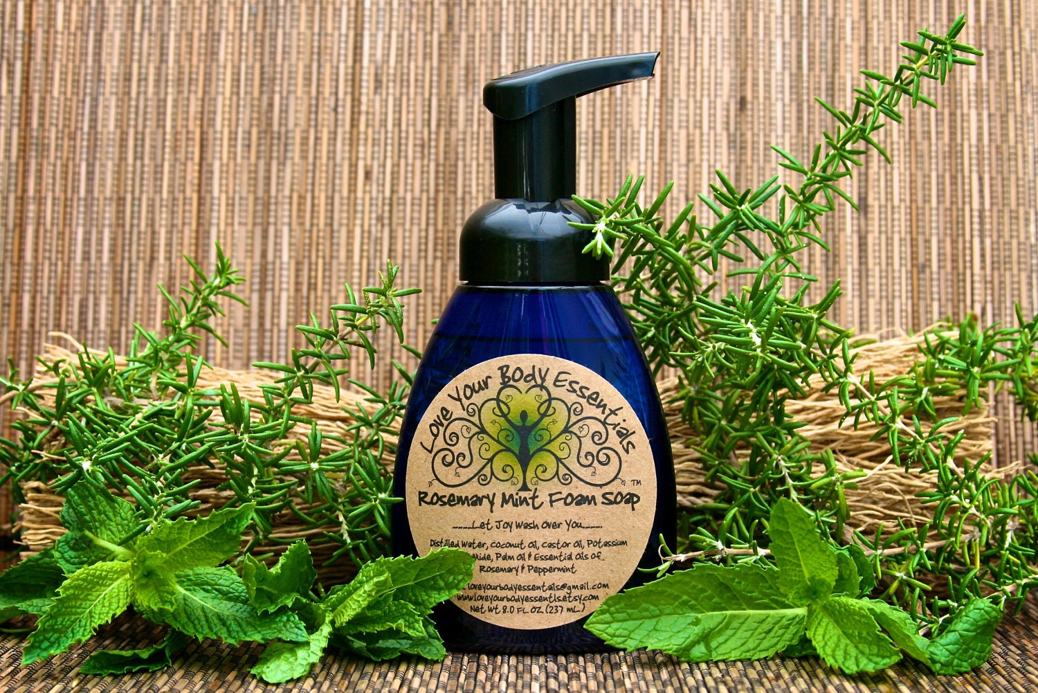Rosemary Mint Foam Soap / Aromatherapy Soap / Vegan Foam Soap /  Herbal Rosemary Mint Soap / All Natural Soap / Peppermint Soap