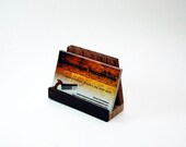 Handmade Wood Business Card Holder - Bubinga, Maple, and Rosewood