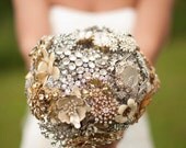 Brooch Bouquet - Custom Large Jeweled Crystal Bouquet - Made To Order - Art Deco Beauty