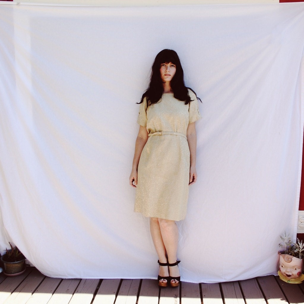 Yellow Brocade Dress