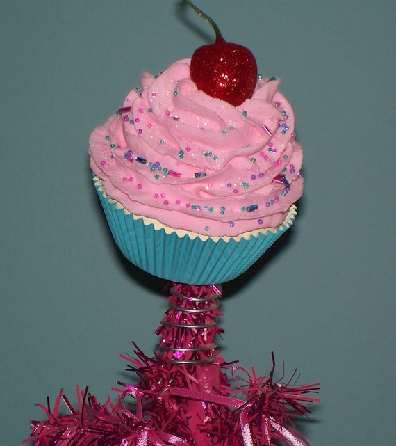 original fake cupcake tree topper pink by fakecupcakecreations original fake cupcake tree topper pink by fakecupcakecreations
