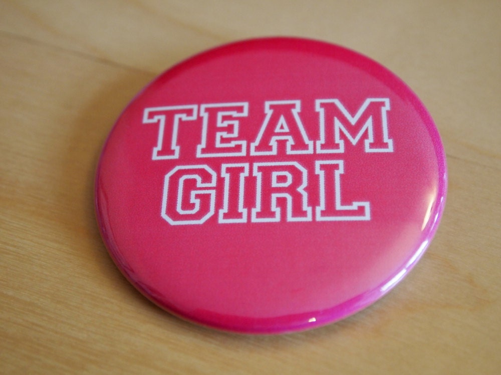 20 Baby Shower Party Favors Team Girl 2.25 inch pinback button pin badges Il_570xn