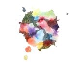 WHENEVER original watercolor painting in multicolor