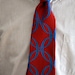 Vintage Mod Necktie with Geometric Red & Blue. Eveteam Homespunsociety