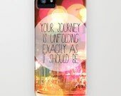 iPhone 5 Hard Case, Carrousel, Inspirational Quote, "Your journey is unfolding exactly as it should be" on a Custom Apple iPhone Case