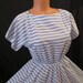 SUMMER AHOY blue white stripe day dress - full skirt sz XS