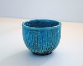 Turquoise Raku Fired Tea Cup