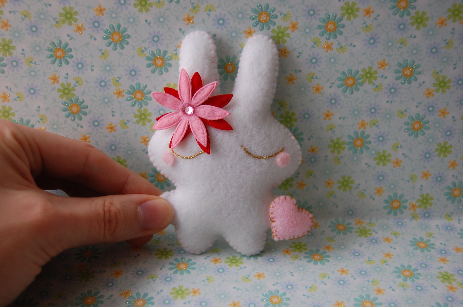 White bunny rabbit cute stuffed toy doll lovely Christmas gift