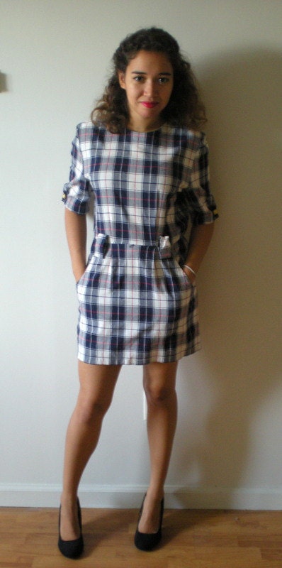 Red White and Blue Plaid Mini Dress