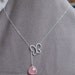 Butterfly Necklace Lariat with Pink Stone - Grapefruit Pink Stone Neckace on Sterling Silver Chain