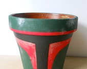 Boba Fett Star Wars Painted Flower Pot