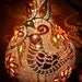 PROSPER- Quail, Wall hanging, Gourd, lamp, glass, beadwork, flowers, white, yellow, bird, Home Decor, Beach Cottage Decor, scroll