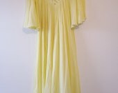 Vintage 80s Gauze Dress Sunshine Yellow Coverup Boho Bohemian Dress Womens One Size