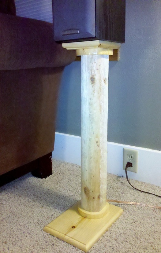 Rustic Log Cabin Surround Sound Speaker Stands