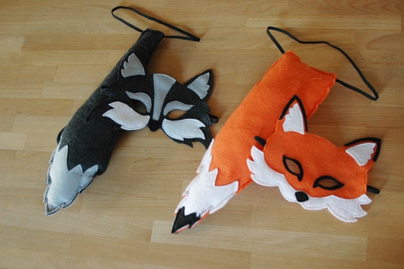 Fox Mask and Tail Set Halloween costume by littlegiantleap on Etsy