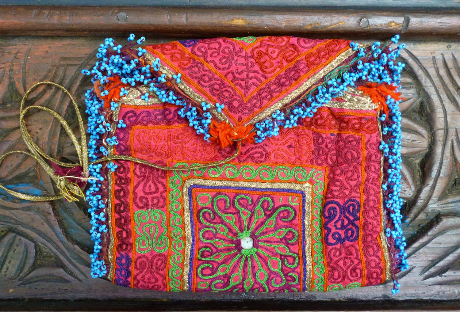 Wild Little Afghanistan tribal style change purse
