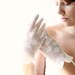 Vintage white fishnet gloves, Bridal gloves, crochet netting