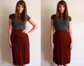 60s High Waist Pencil Skirt / Burgundy Wiggle Skirt / XS - TheSplendidSuitcase 60s High Waist Pencil Skirt / Burgundy Wiggle Skirt / XS - TheSplendidSuitcase