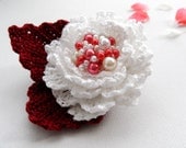 Crochet Brooch Crochet Flower Unique Gift