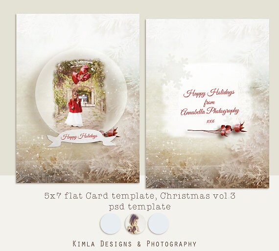 Items similar to 5x7 in Christmas Card Template, vol.3 psd file on Etsy