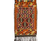 SALE 25% Off - Dainty Red 1950s Turkish Kilim Rug