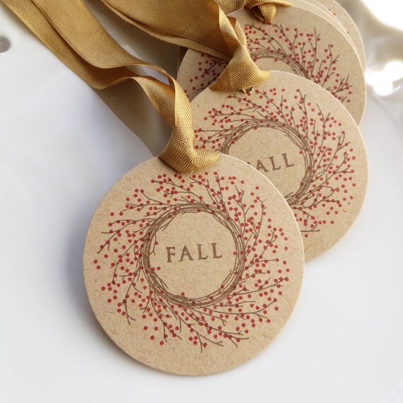 Fall Wreath Tags - Set of 6 Large Tags - Thanksgiving Decor Autumn Gift Tags Fall Favor Tags Il_570xn