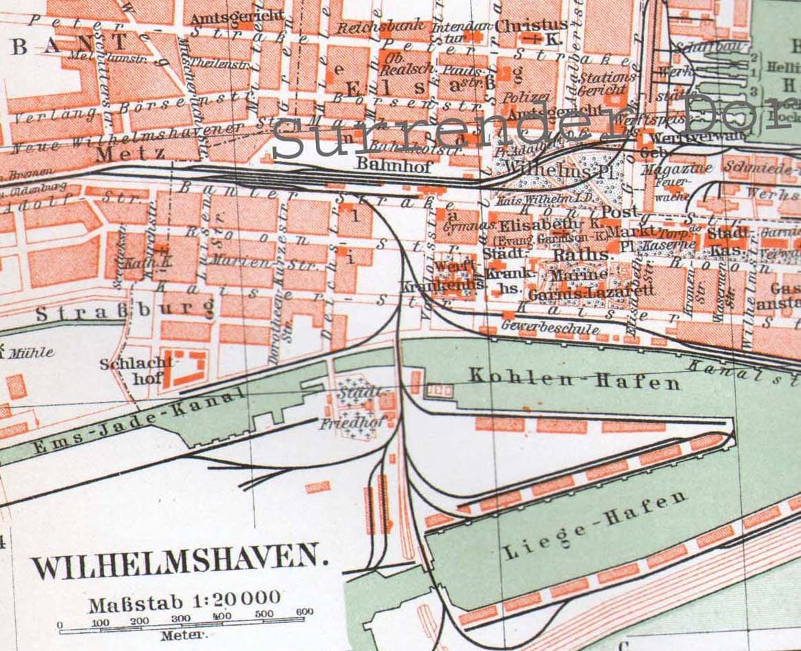 Wilhelmshaven Germany Map Jade Bay 1906 By Surrenderdorothy