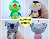 More Cute Critters - PDF Sewing Pattern for Easy to Sew Felt Plush Animals