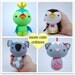 More Cute Critters - PDF Sewing Pattern for Easy to Sew Felt Plush Animals