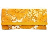 SALE Mustard yellow floral envelope clutch. The LANEY Clutch.