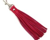The Leather Tassel in Hot Pink Luxury Leather
