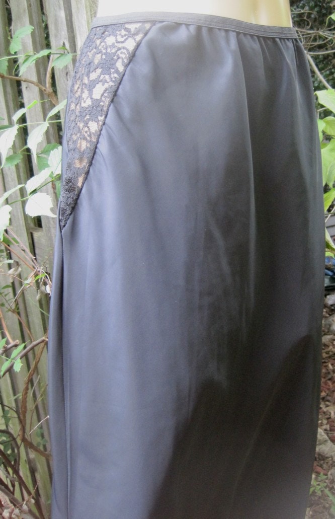 Items similar to Vintage Black Long Half Slip on Etsy