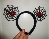 LAST ONE Black Glitter Spider web & spider Mickey Ears Halloween Haunted Mansion NBC Bats Day