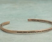 Copper Cuff Bracelet - custom made bracelet in copper with your chosen message - by Kathryn Riechert (tiny text)
