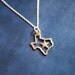 Don't Mess with Texans necklace - Texas charm, state pendant, star, America, state shape charm