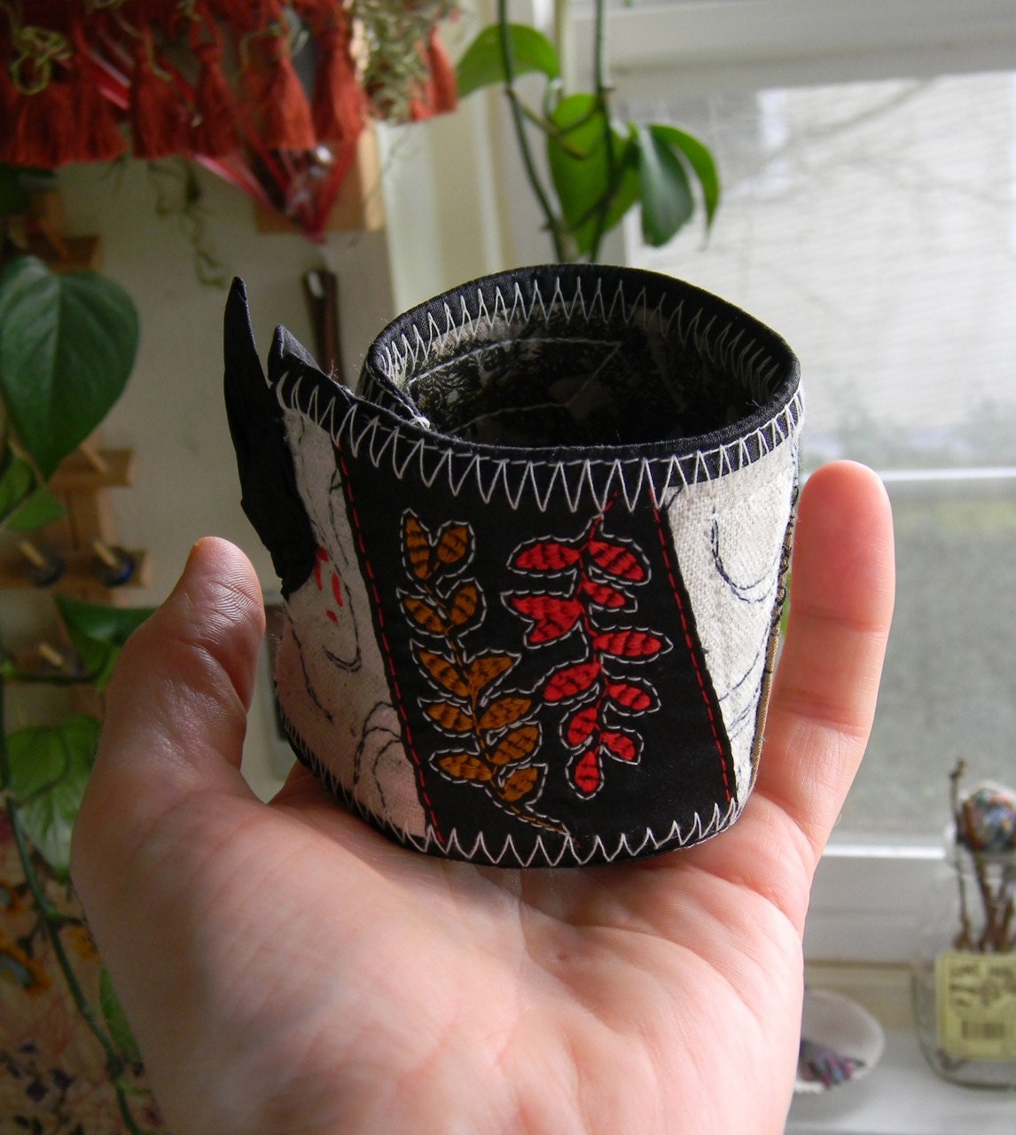 On Sale stitched with care wristcuff