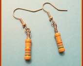 Geek Earrings Petite Vintage Resistors Recycled in Style Tan Striped