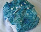 Waterproof Diaper Cover, Vintage blue flower garden