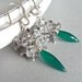Earrings - green onyx, tourminilated quartz, sterling silver - Frozen Fir