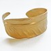 huge feather cuff - adjustable brass bracelet