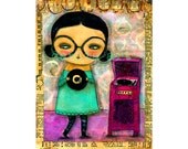 The Music Lover - Giclee Reproduction From Original Collage By Danita (7x9 Inches)