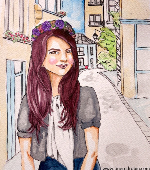 Original Watercolor Illustration - Merci