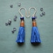 Cobalt Tassel Earrings - Lapis, Copper, Blue Fiber