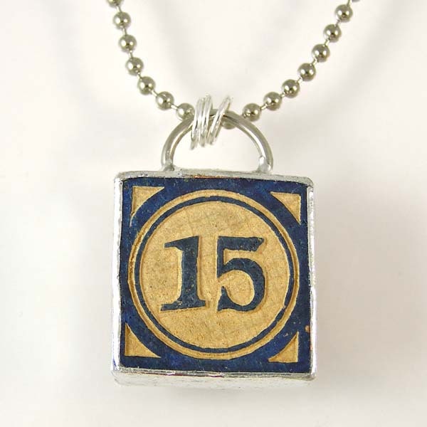 Number 15 Pendant Necklace