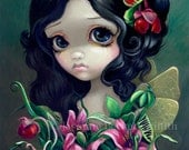 Carnivorous Bouquet Fairy creepy flowers fairy art print by Jasmine Becket-Griffith 8x10