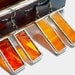 Orange Stained Glass Earrings 2 Pair