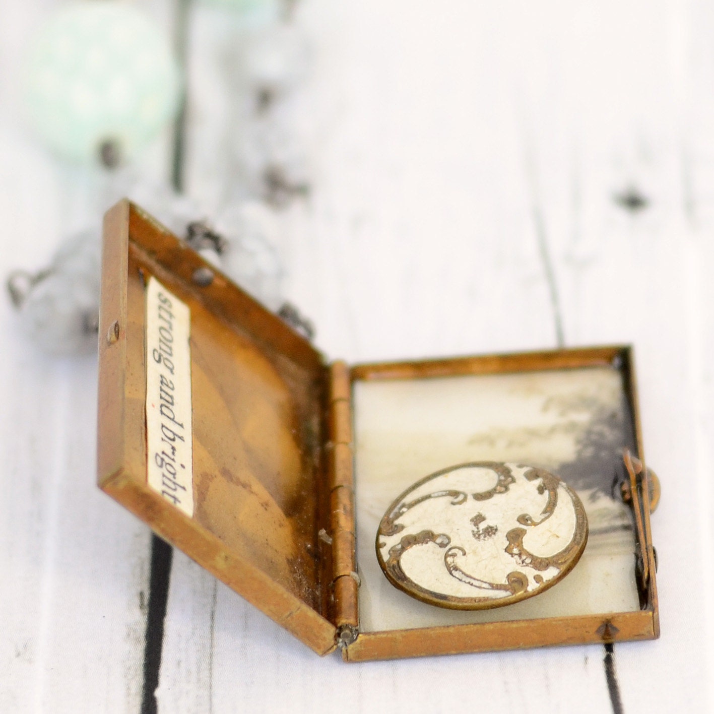 Strong and Bright Brass Locket Necklace