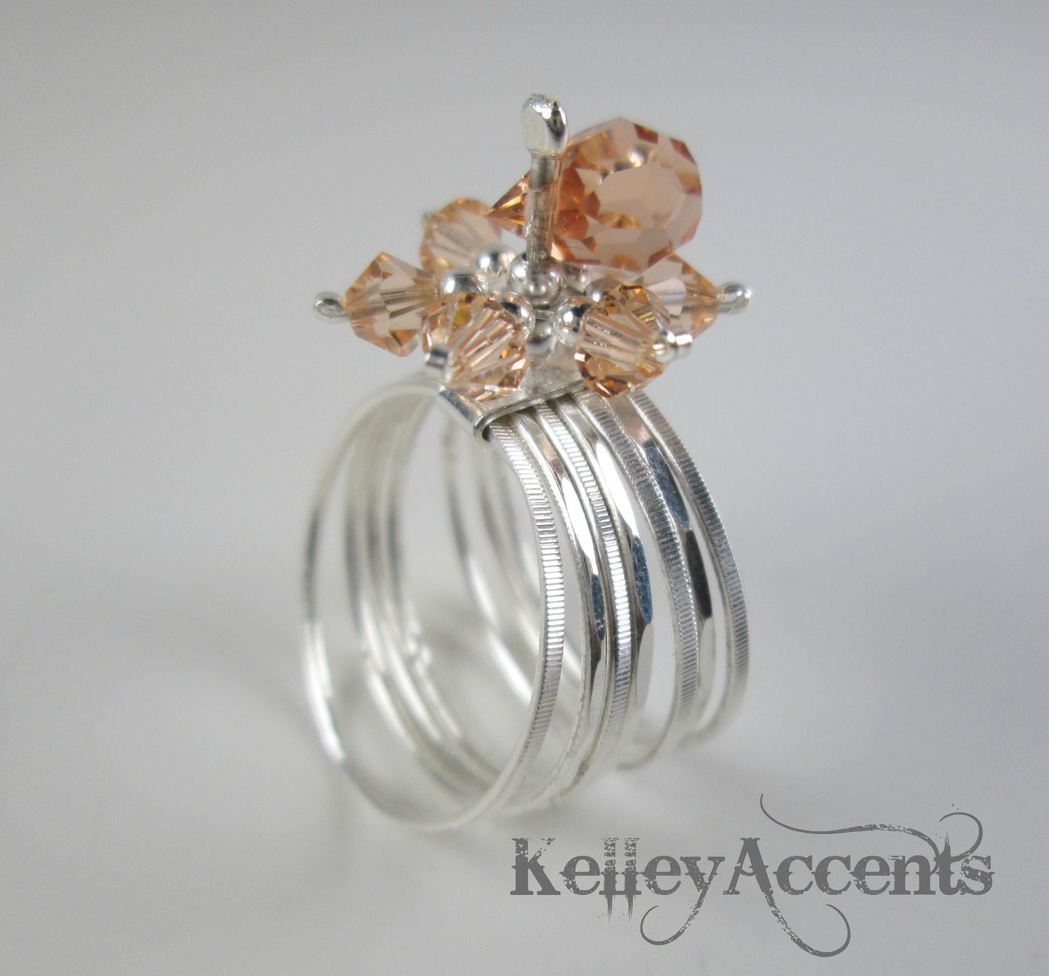 Spinner Crystal Teardrop Ring - Spinner Ring