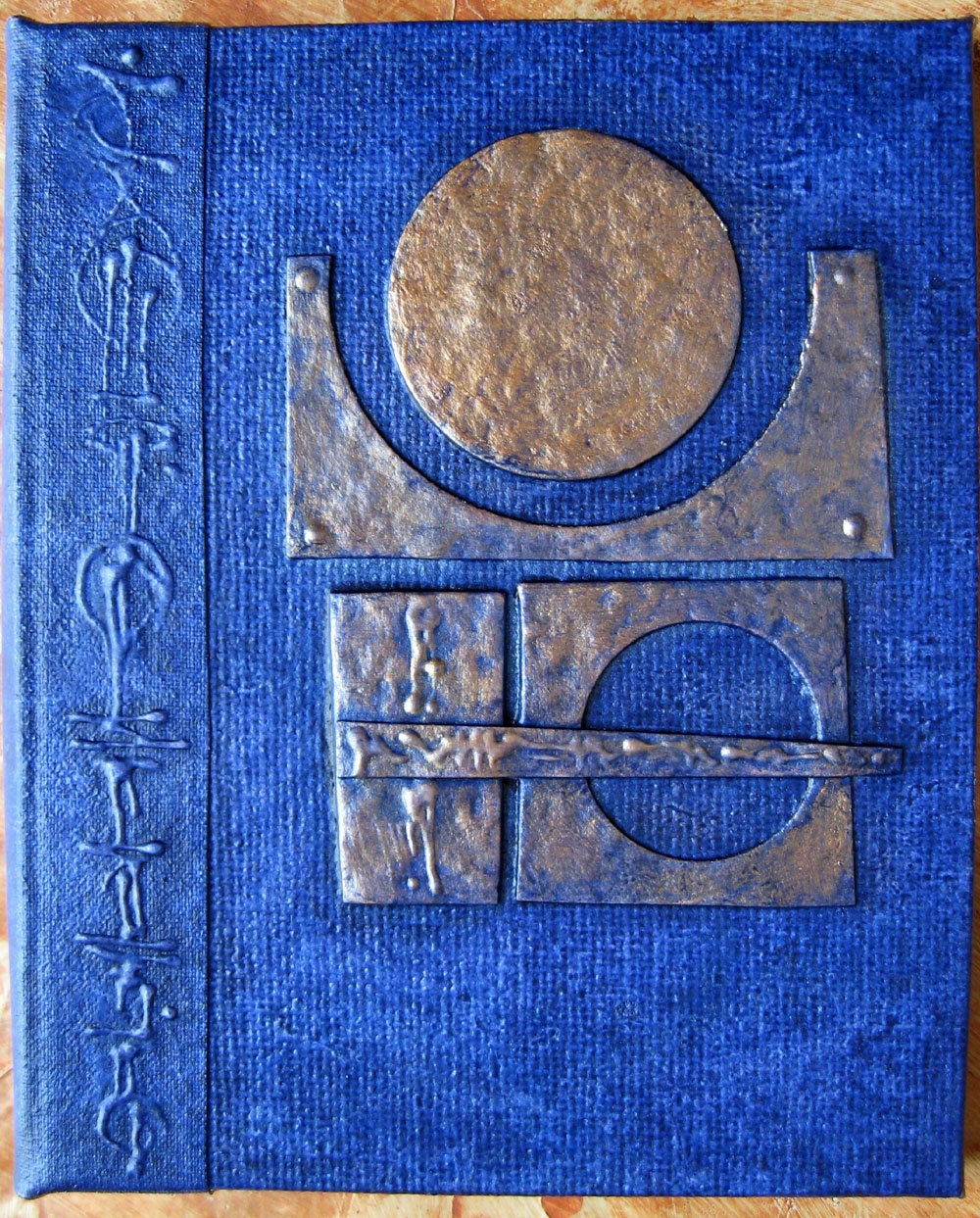 Lunar Journal Refillable Blue Copper 5x4 Handmade Original