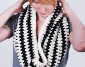 Black and White Striped Cowl